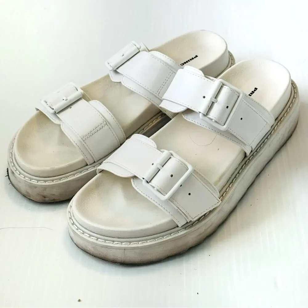 Princess Polly Ma Belle strappy sandals white size 6